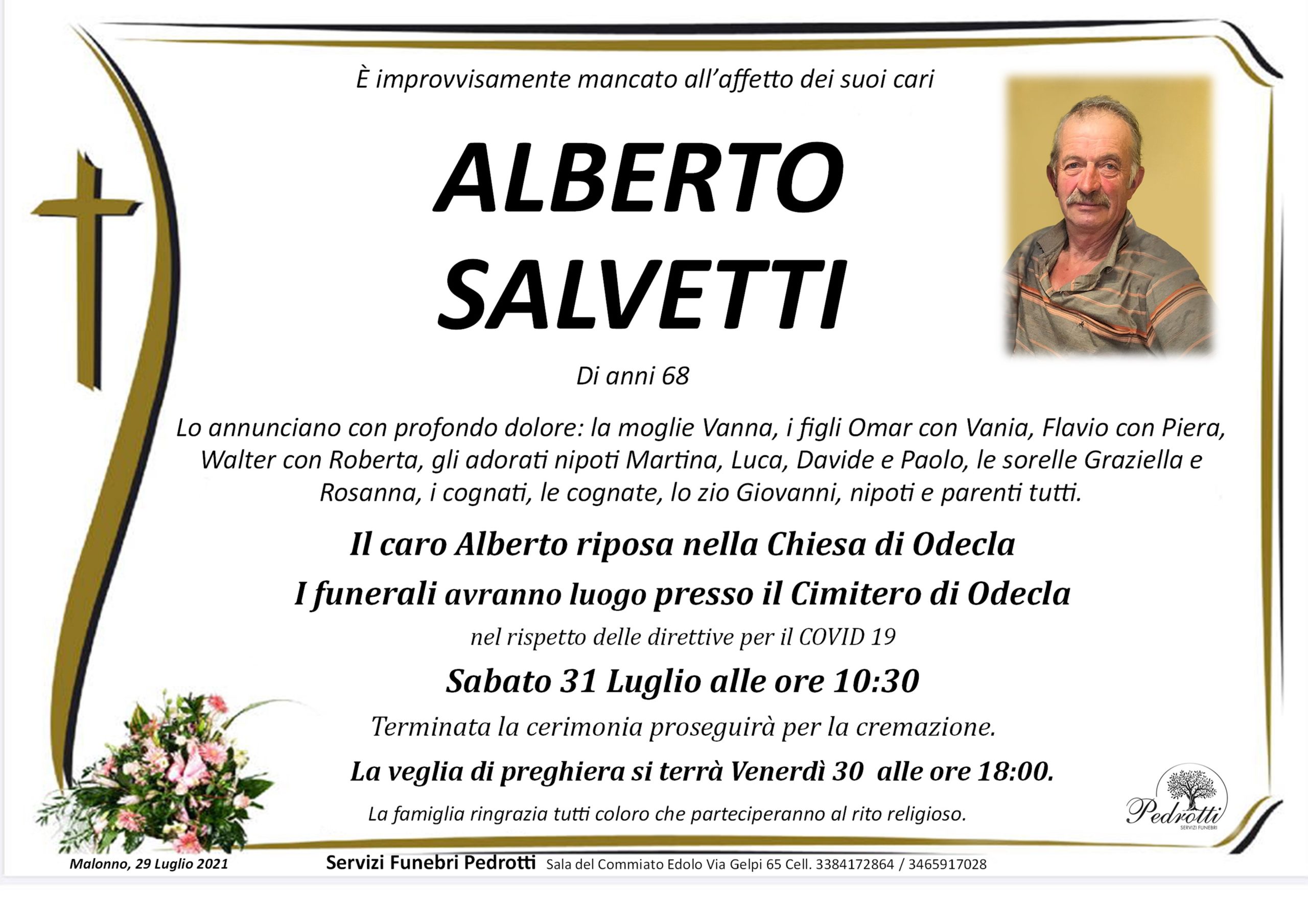 Necrologio Alberto Salvetti
